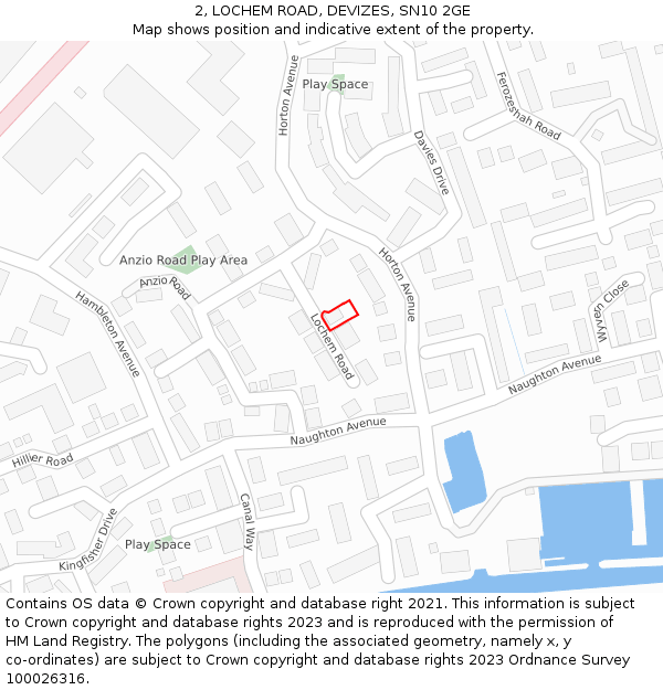 2, LOCHEM ROAD, DEVIZES, SN10 2GE: Location map and indicative extent of plot