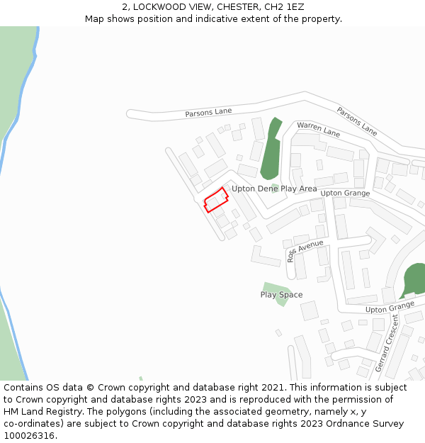 2, LOCKWOOD VIEW, CHESTER, CH2 1EZ: Location map and indicative extent of plot
