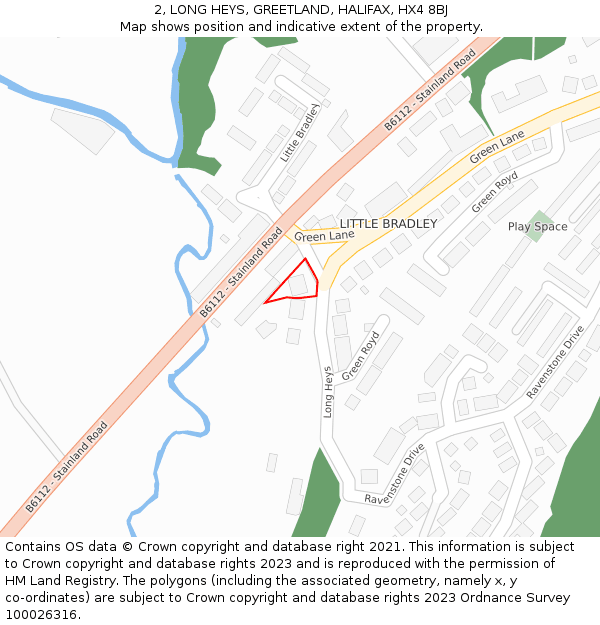 2, LONG HEYS, GREETLAND, HALIFAX, HX4 8BJ: Location map and indicative extent of plot