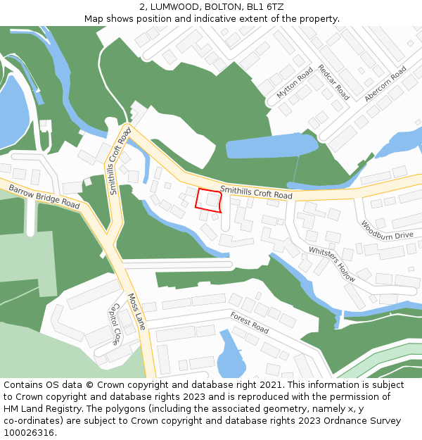 2, LUMWOOD, BOLTON, BL1 6TZ: Location map and indicative extent of plot