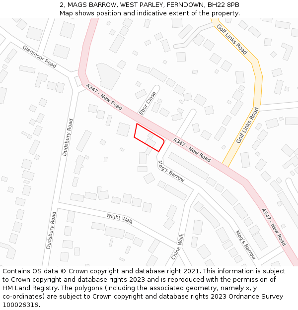 2, MAGS BARROW, WEST PARLEY, FERNDOWN, BH22 8PB: Location map and indicative extent of plot
