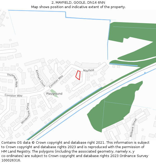 2, MAYFIELD, GOOLE, DN14 6NN: Location map and indicative extent of plot