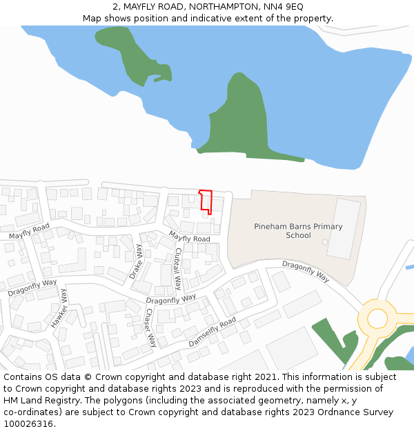 2, MAYFLY ROAD, NORTHAMPTON, NN4 9EQ: Location map and indicative extent of plot