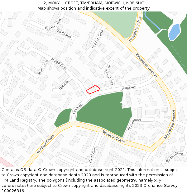 2, MOKYLL CROFT, TAVERHAM, NORWICH, NR8 6UG: Location map and indicative extent of plot