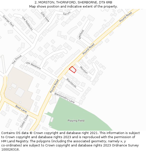 2, MORSTON, THORNFORD, SHERBORNE, DT9 6RB: Location map and indicative extent of plot