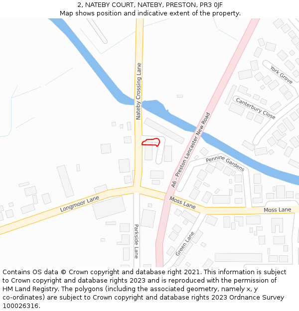 2, NATEBY COURT, NATEBY, PRESTON, PR3 0JF: Location map and indicative extent of plot