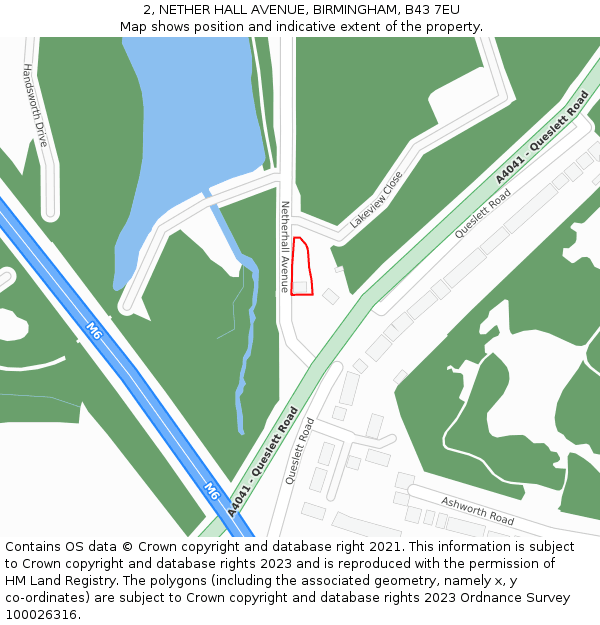 2, NETHER HALL AVENUE, BIRMINGHAM, B43 7EU: Location map and indicative extent of plot