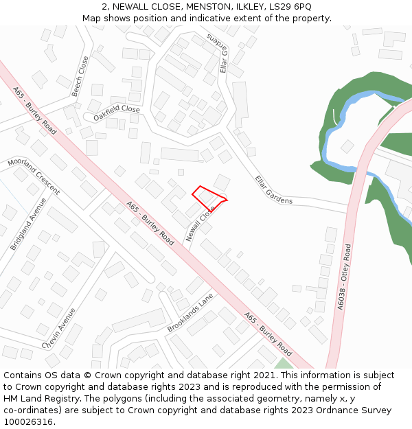 2, NEWALL CLOSE, MENSTON, ILKLEY, LS29 6PQ: Location map and indicative extent of plot