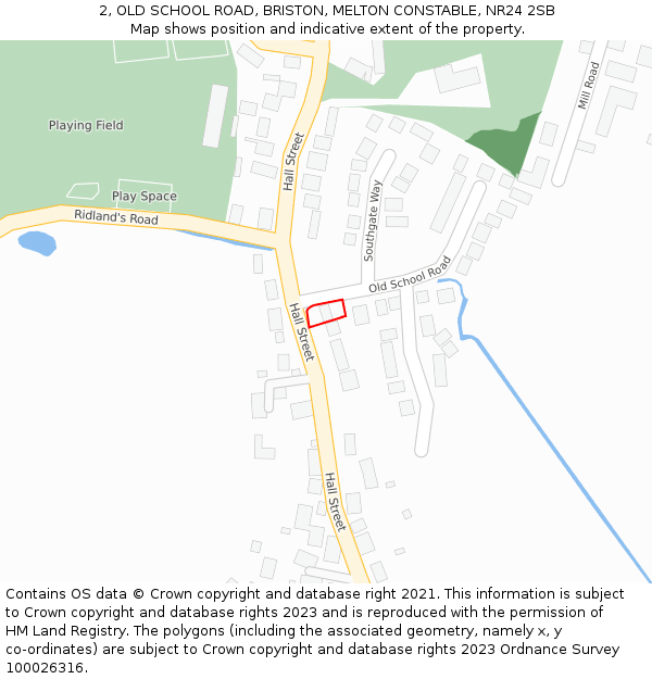 2, OLD SCHOOL ROAD, BRISTON, MELTON CONSTABLE, NR24 2SB: Location map and indicative extent of plot