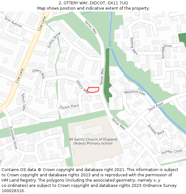 2, OTTERY WAY, DIDCOT, OX11 7UG: Location map and indicative extent of plot