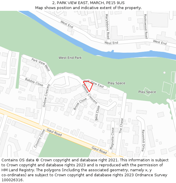 2, PARK VIEW EAST, MARCH, PE15 9US: Location map and indicative extent of plot