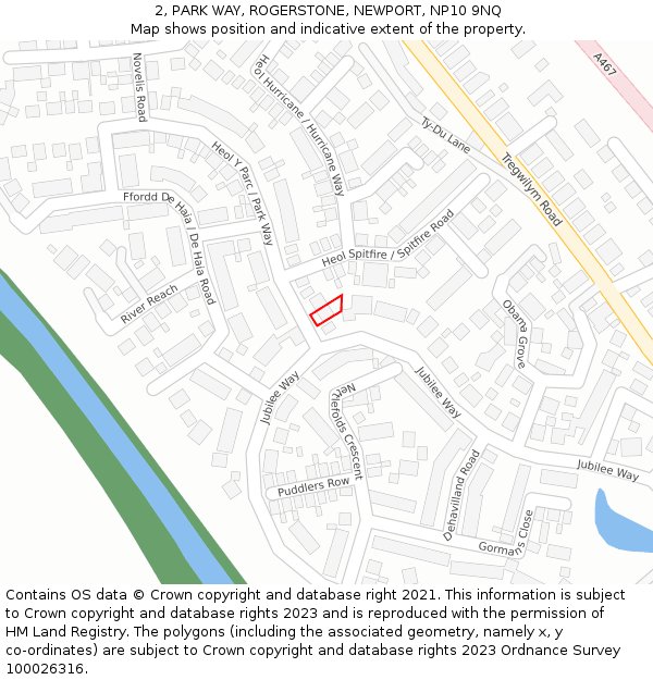 2, PARK WAY, ROGERSTONE, NEWPORT, NP10 9NQ: Location map and indicative extent of plot