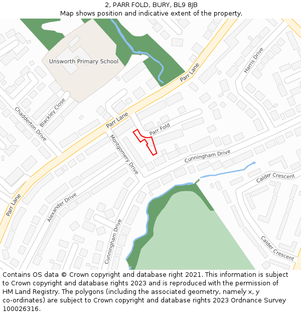 2, PARR FOLD, BURY, BL9 8JB: Location map and indicative extent of plot