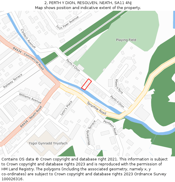 2, PERTH Y DION, RESOLVEN, NEATH, SA11 4NJ: Location map and indicative extent of plot