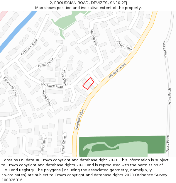 2, PROUDMAN ROAD, DEVIZES, SN10 2EJ: Location map and indicative extent of plot