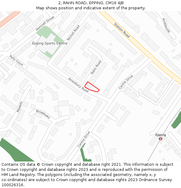 2, RAHN ROAD, EPPING, CM16 4JB: Location map and indicative extent of plot