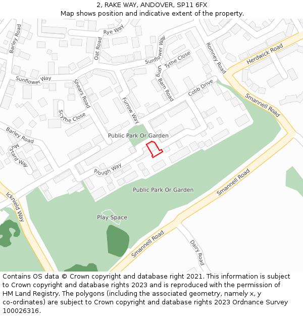 2, RAKE WAY, ANDOVER, SP11 6FX: Location map and indicative extent of plot