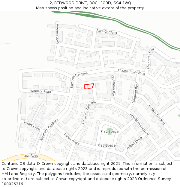 2, REDWOOD DRIVE, ROCHFORD, SS4 1WQ: Location map and indicative extent of plot