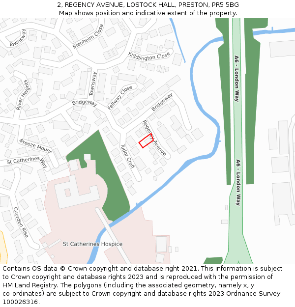 2, REGENCY AVENUE, LOSTOCK HALL, PRESTON, PR5 5BG: Location map and indicative extent of plot
