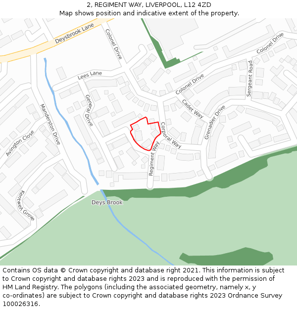 2, REGIMENT WAY, LIVERPOOL, L12 4ZD: Location map and indicative extent of plot