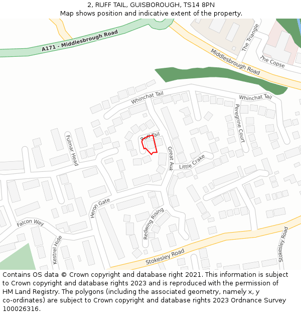 2, RUFF TAIL, GUISBOROUGH, TS14 8PN: Location map and indicative extent of plot