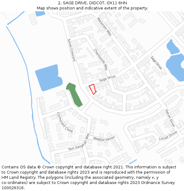 2, SAGE DRIVE, DIDCOT, OX11 6HN: Location map and indicative extent of plot