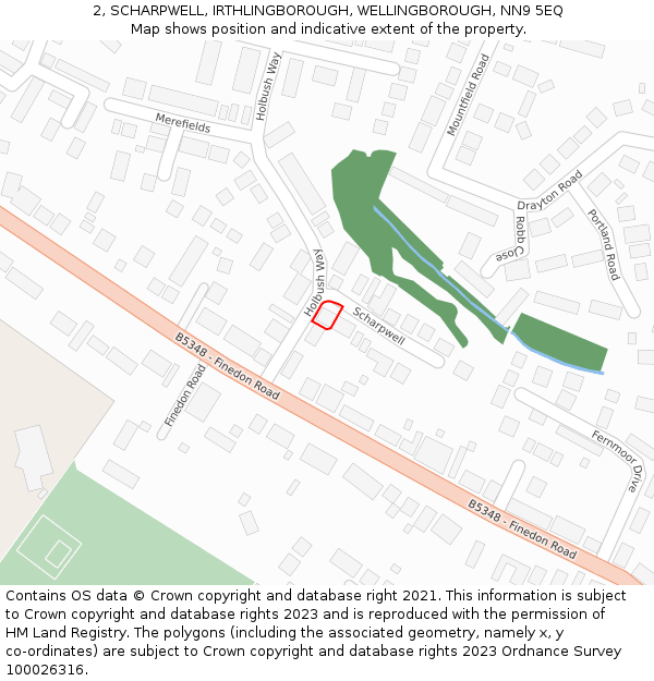 2, SCHARPWELL, IRTHLINGBOROUGH, WELLINGBOROUGH, NN9 5EQ: Location map and indicative extent of plot