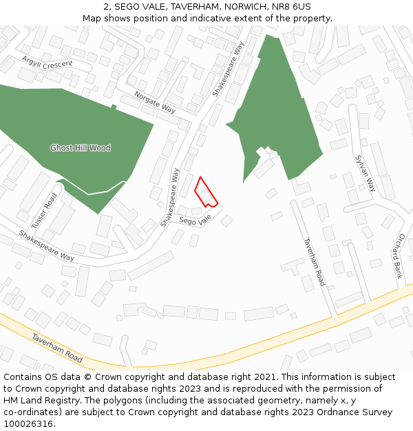 2, SEGO VALE, TAVERHAM, NORWICH, NR8 6US: Location map and indicative extent of plot