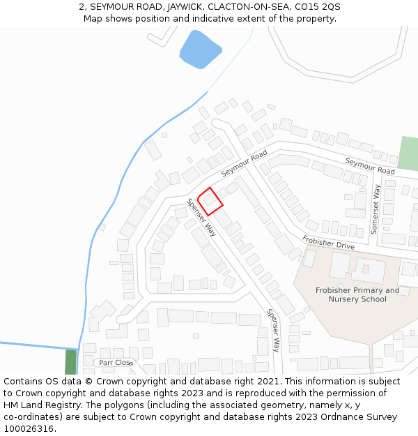 2, SEYMOUR ROAD, JAYWICK, CLACTON-ON-SEA, CO15 2QS: Location map and indicative extent of plot