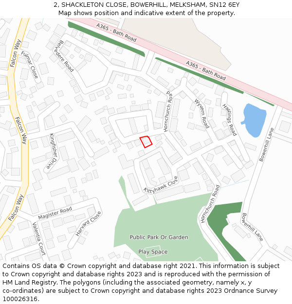 2, SHACKLETON CLOSE, BOWERHILL, MELKSHAM, SN12 6EY: Location map and indicative extent of plot