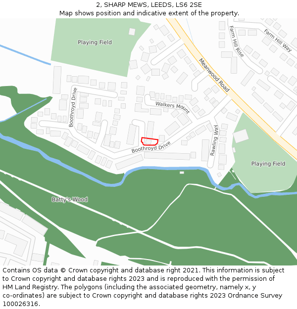 2, SHARP MEWS, LEEDS, LS6 2SE: Location map and indicative extent of plot