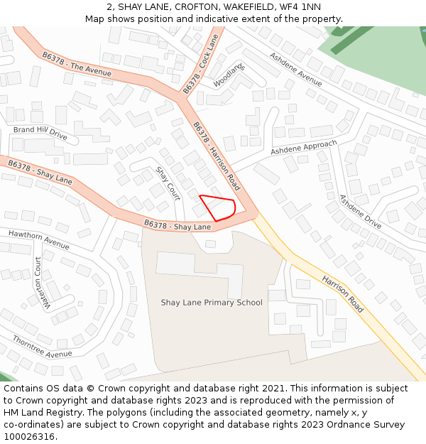 2, SHAY LANE, CROFTON, WAKEFIELD, WF4 1NN: Location map and indicative extent of plot