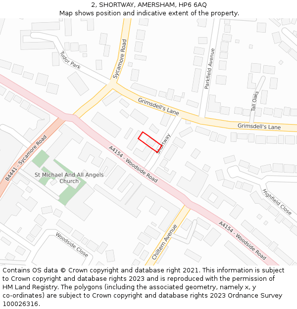 2, SHORTWAY, AMERSHAM, HP6 6AQ: Location map and indicative extent of plot