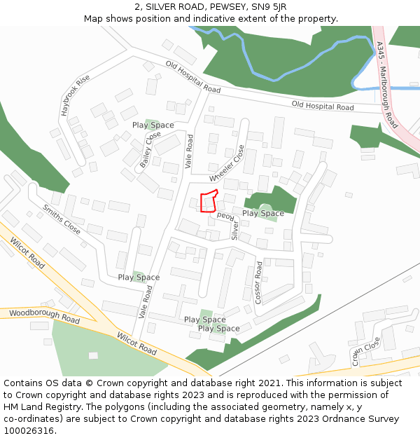 2, SILVER ROAD, PEWSEY, SN9 5JR: Location map and indicative extent of plot