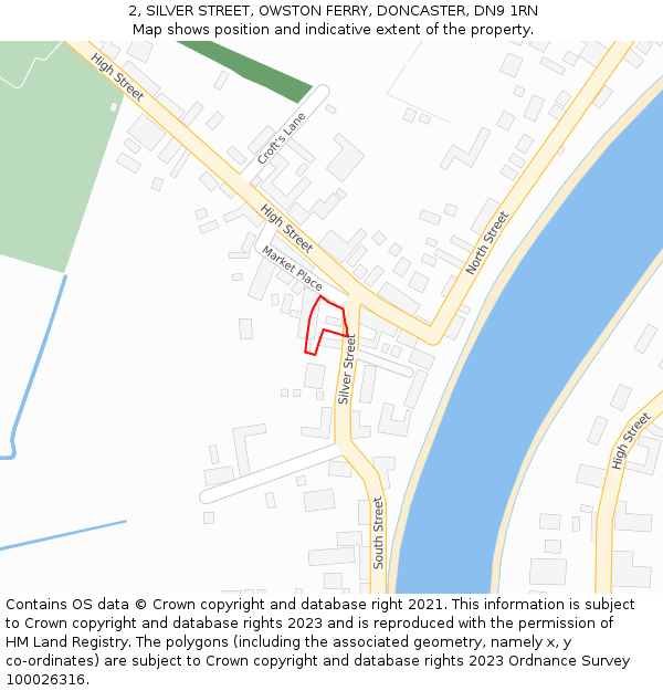 2, SILVER STREET, OWSTON FERRY, DONCASTER, DN9 1RN: Location map and indicative extent of plot