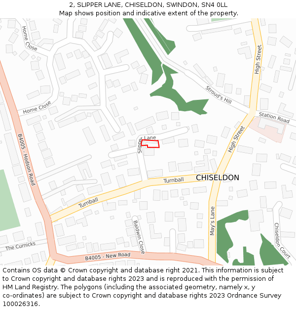 2, SLIPPER LANE, CHISELDON, SWINDON, SN4 0LL: Location map and indicative extent of plot