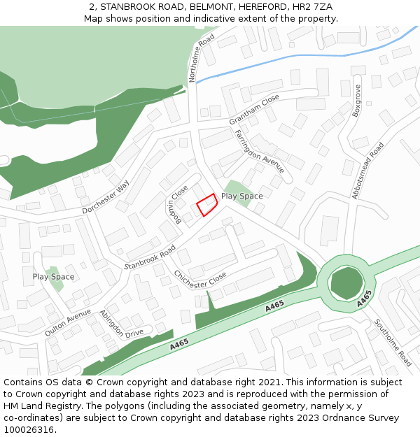 2, STANBROOK ROAD, BELMONT, HEREFORD, HR2 7ZA: Location map and indicative extent of plot