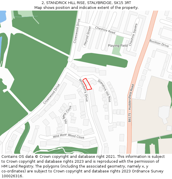 2, STANDRICK HILL RISE, STALYBRIDGE, SK15 3RT: Location map and indicative extent of plot