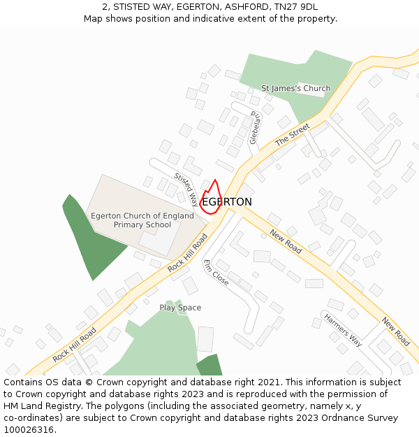 2, STISTED WAY, EGERTON, ASHFORD, TN27 9DL: Location map and indicative extent of plot