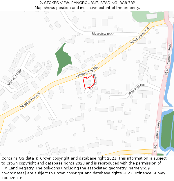 2, STOKES VIEW, PANGBOURNE, READING, RG8 7RP: Location map and indicative extent of plot