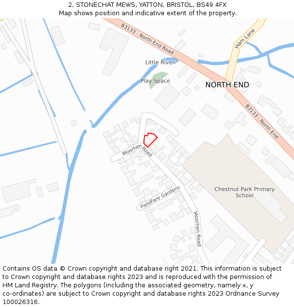 2, STONECHAT MEWS, YATTON, BRISTOL, BS49 4FX: Location map and indicative extent of plot