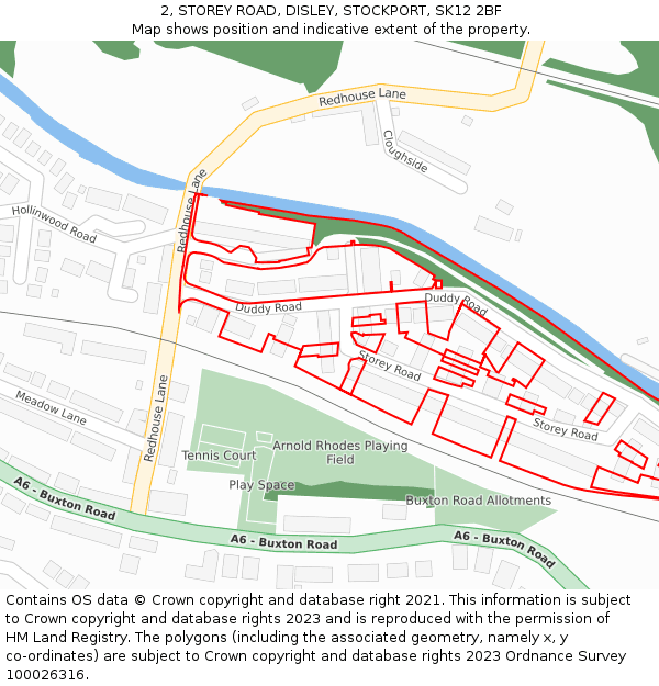 2, STOREY ROAD, DISLEY, STOCKPORT, SK12 2BF: Location map and indicative extent of plot