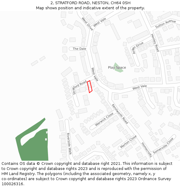 2, STRATFORD ROAD, NESTON, CH64 0SH: Location map and indicative extent of plot