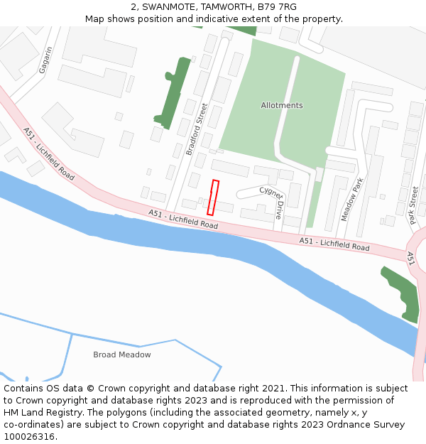 2, SWANMOTE, TAMWORTH, B79 7RG: Location map and indicative extent of plot