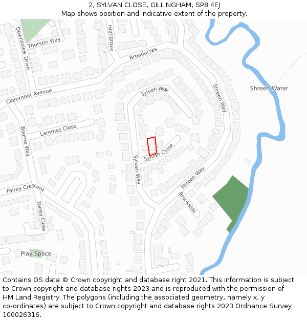 2, SYLVAN CLOSE, GILLINGHAM, SP8 4EJ: Location map and indicative extent of plot