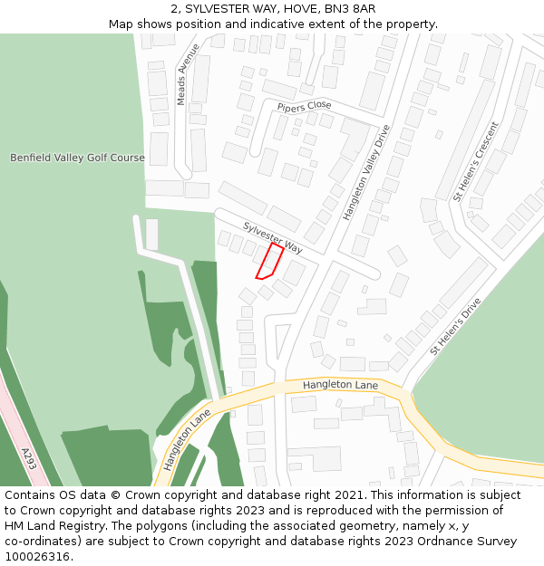 2, SYLVESTER WAY, HOVE, BN3 8AR: Location map and indicative extent of plot