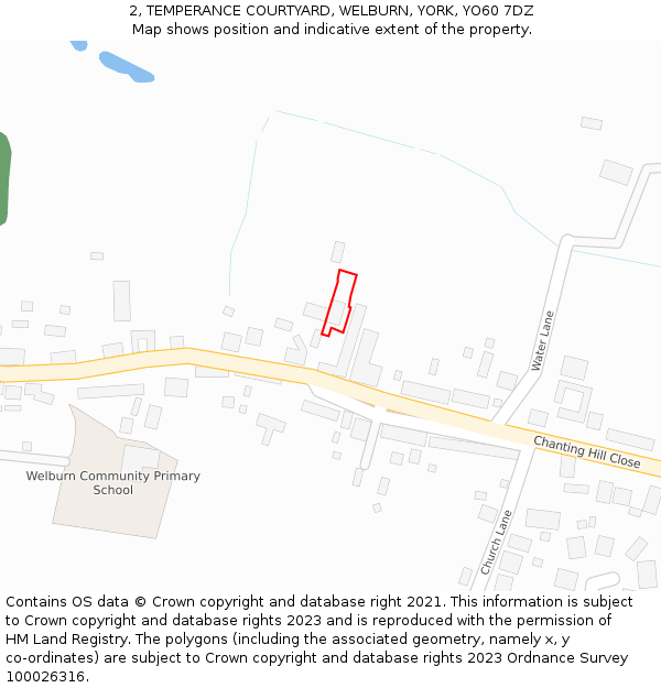 2, TEMPERANCE COURTYARD, WELBURN, YORK, YO60 7DZ: Location map and indicative extent of plot