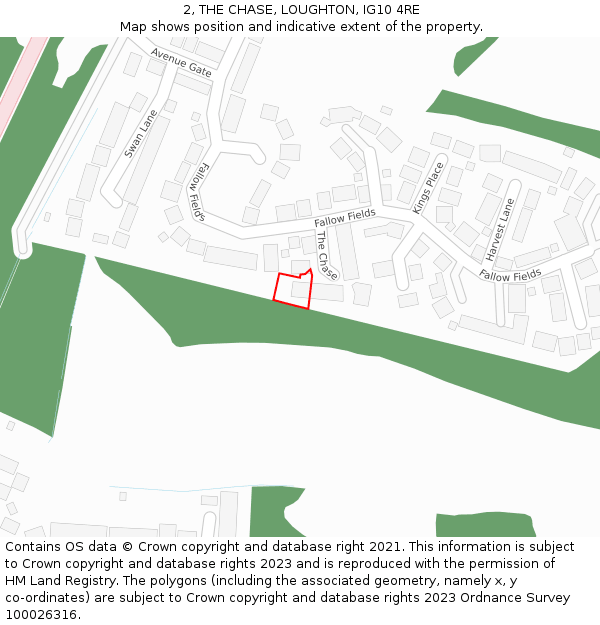 2, THE CHASE, LOUGHTON, IG10 4RE: Location map and indicative extent of plot