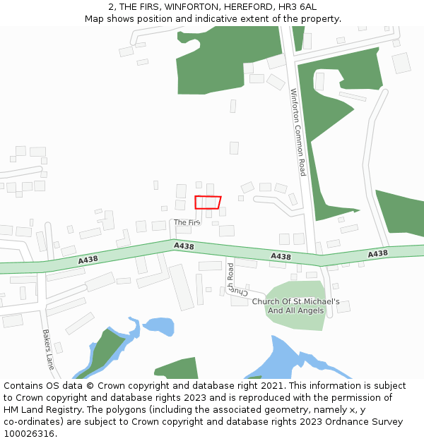 2, THE FIRS, WINFORTON, HEREFORD, HR3 6AL: Location map and indicative extent of plot
