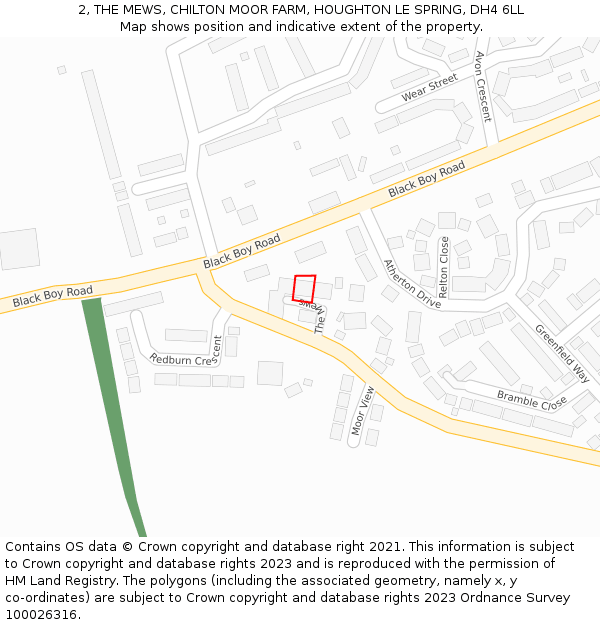 2, THE MEWS, CHILTON MOOR FARM, HOUGHTON LE SPRING, DH4 6LL: Location map and indicative extent of plot